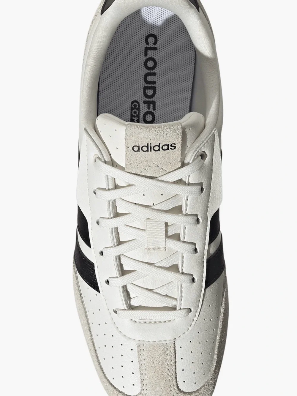 adidas White Sneakers with Black Stripes